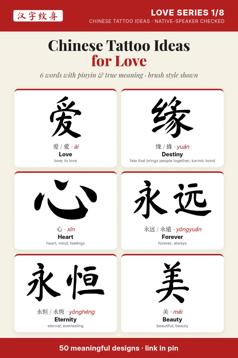 Love Chinese tattoo ideas board