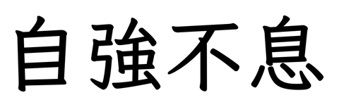 Chinese tattoo design: 自強不息 (Resilience) in kai calligraphy, traditional Chinese